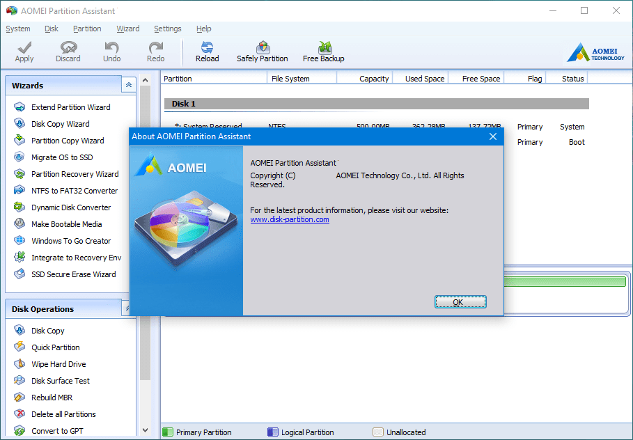 aomei partition assistant for windows 10 64 bit