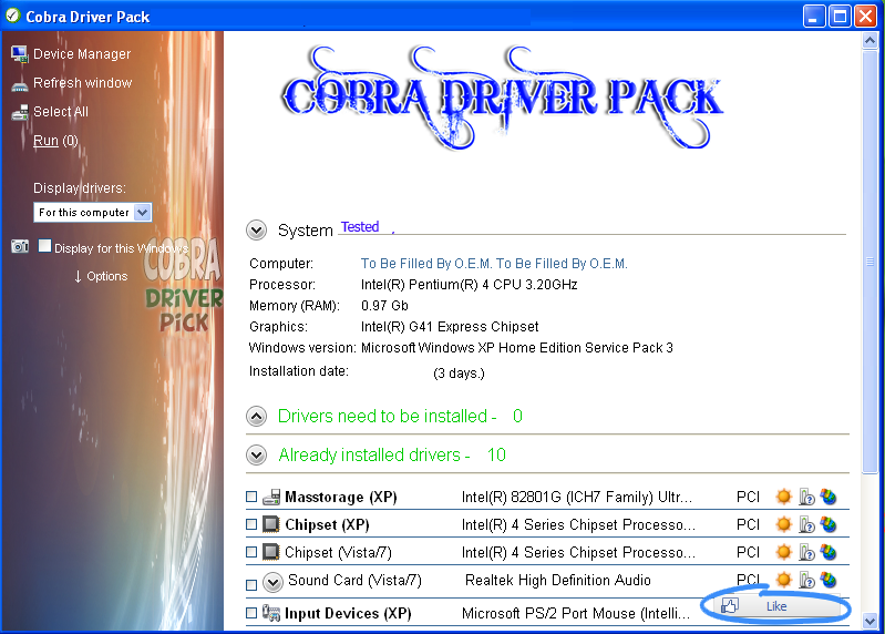 cobra drivers pack winrar download